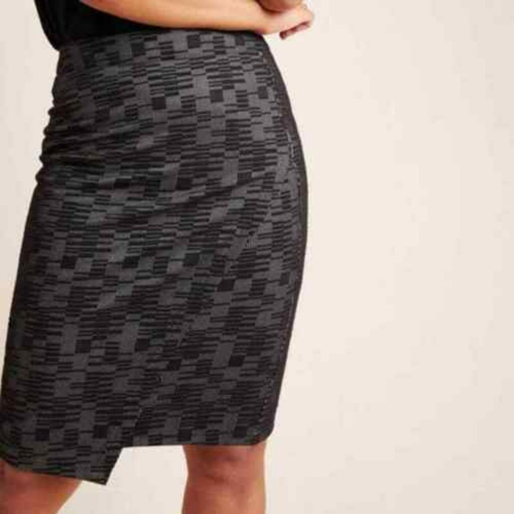 Maeve Black and Grey Pencil Skirt